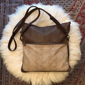 Leather & Snakeskin Purse with Adjustable Strap